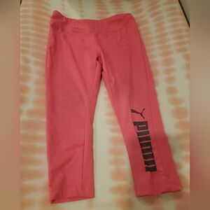 Puma 2t Pink Girls' Athletic Leggings with Logo